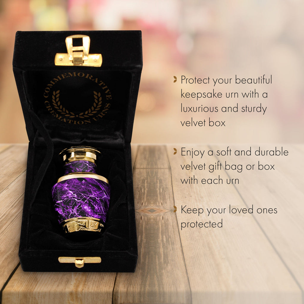 Marble Elegance Purple Extra Large Urn or Companion Urn – Extra Large Urns for Human Ashes | XL Urn & XXL Urn