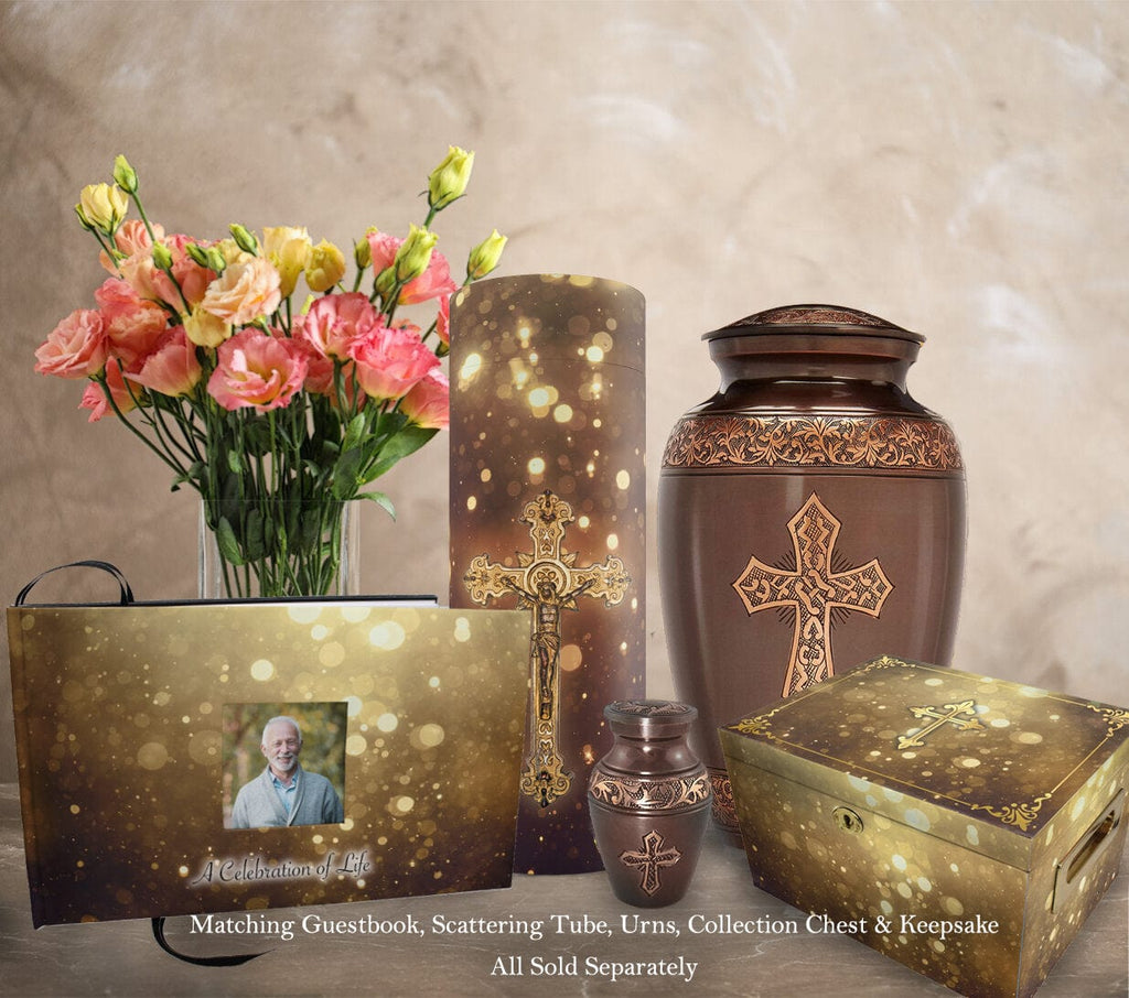 Bronze Cross Extra Large Urn or Companion Urn – Extra Large Urns for Human Ashes | XL Urn & XXL Urn