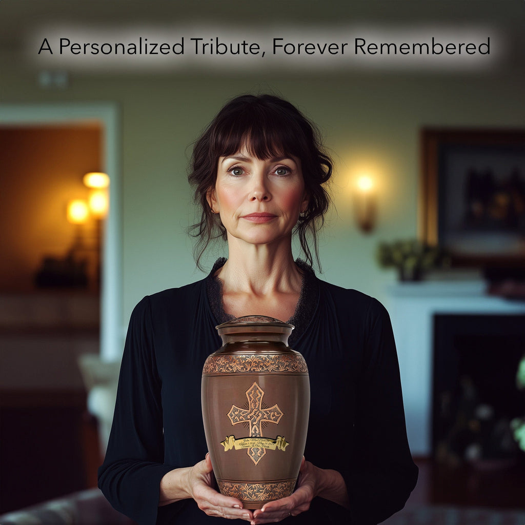 Bronze Cross Extra Large Urn or Companion Urn – Extra Large Urns for Human Ashes | XL Urn & XXL Urn