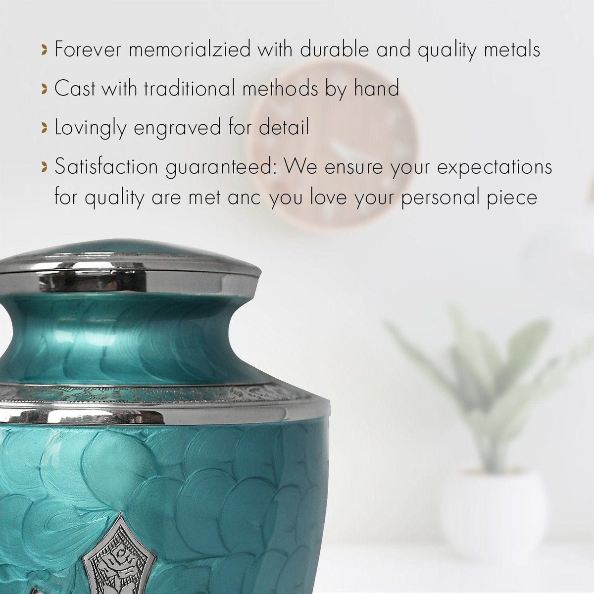 Glory to God Teal Cross Extra Large Urn or Companion Urn – Extra Large Urns for Human Ashes | XL Urn & XXL Urn