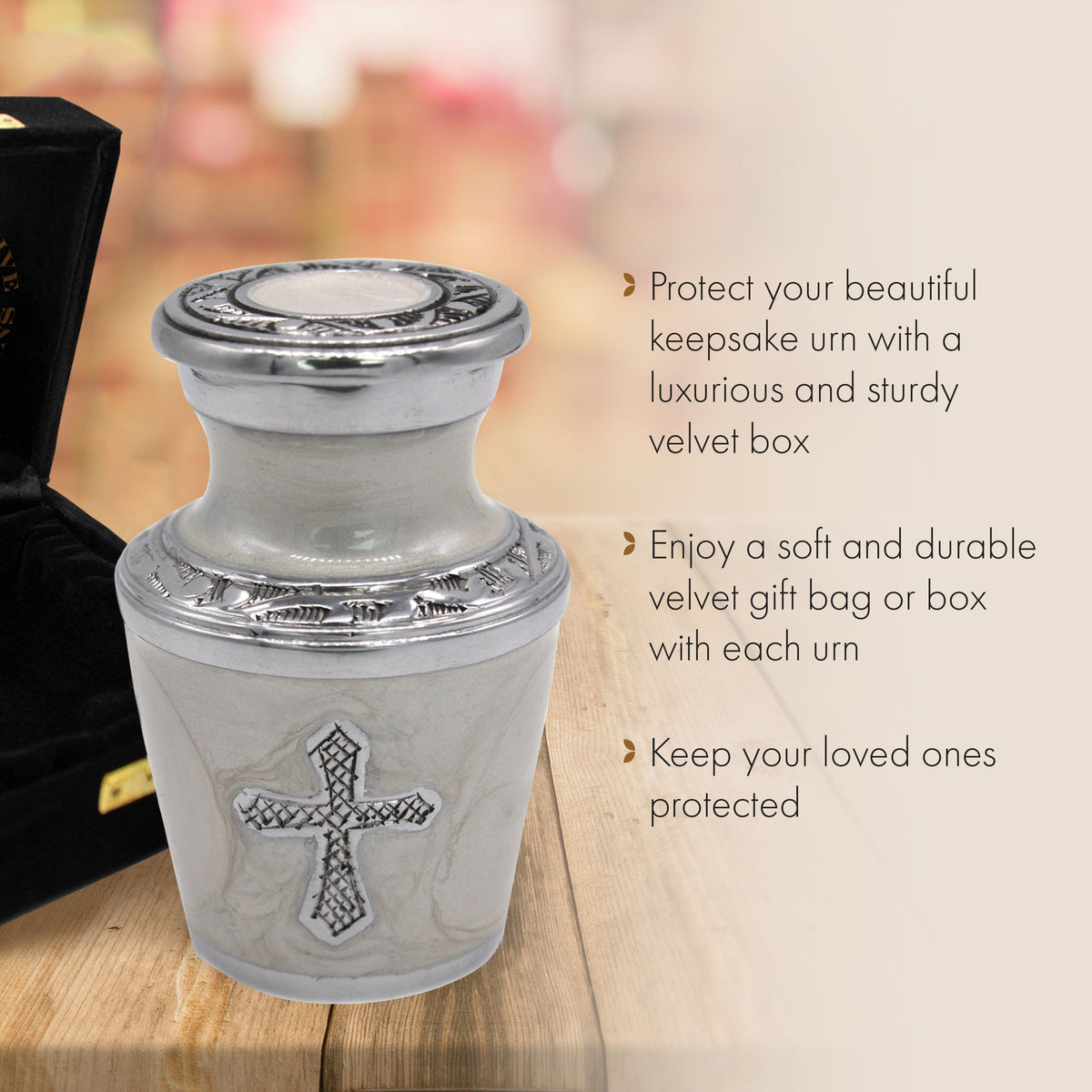 Glory to God White Cross Extra Large Urn or Companion Urn – Extra Large Urns for Human Ashes | XL Urn & XXL Urn