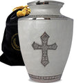 Glory to God White Cross Extra Large Urn or Companion Urn – Extra Large Urns for Human Ashes | XL Urn & XXL Urn