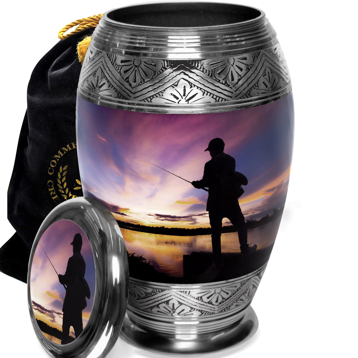 Gone Fishing Extra Large Urn or Companion Urn – Extra Large Urns for Human Ashes | XL Urn & XXL Urn