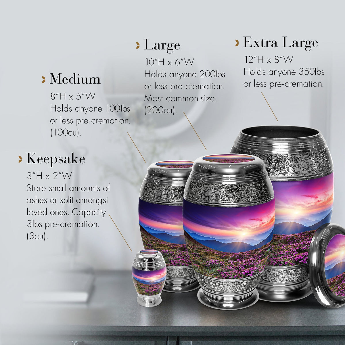 Heaven on Earth Extra Large Urn or Companion Urn – Extra Large Urns for Human Ashes | XL Urn & XXL Urn