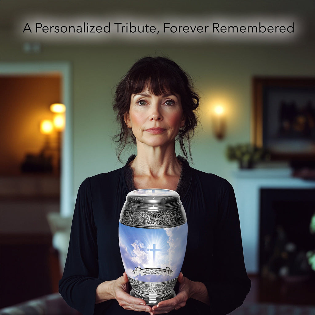 Heavenly Cross Extra Large Urn or Companion Urn – Extra Large Urns for Human Ashes | XL Urn & XXL Urn