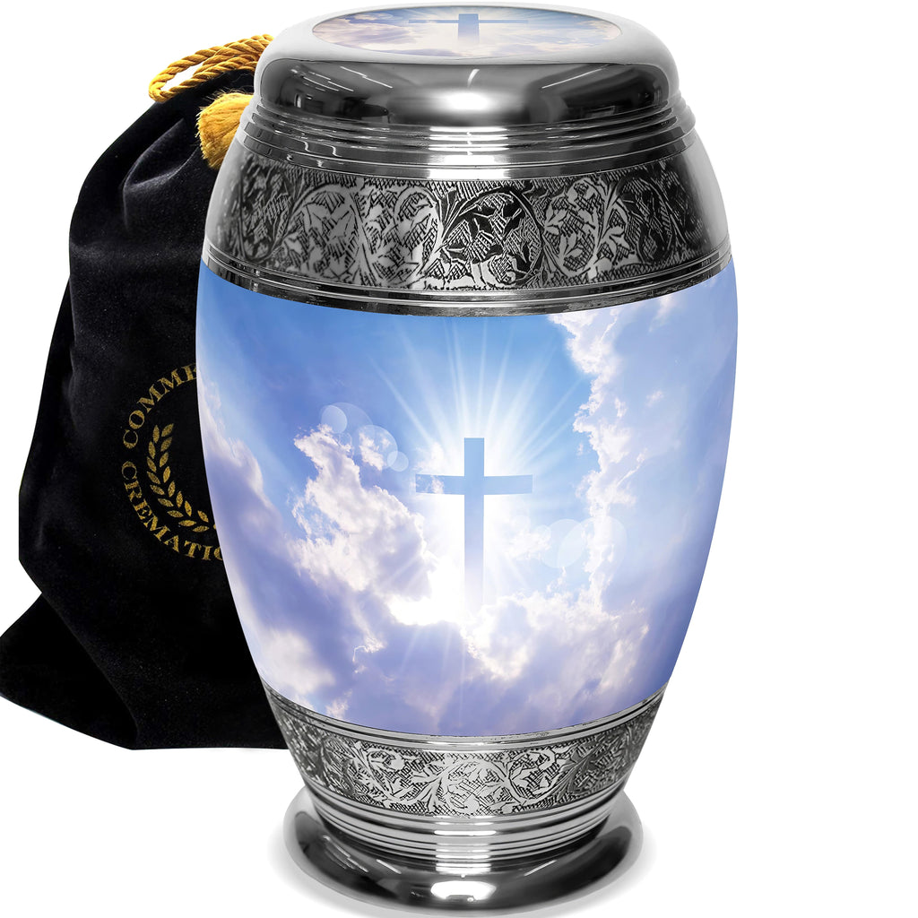 Heavenly Cross Extra Large Urn or Companion Urn – Extra Large Urns for Human Ashes | XL Urn & XXL Urn