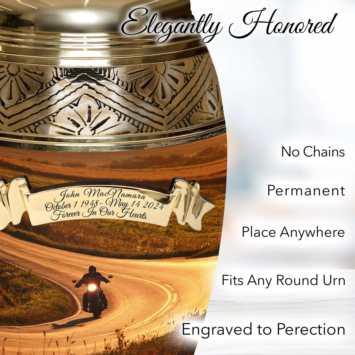 Highway to Heaven Motorcycle Cremation Urns for Human Ashes - Large Adult Funeral Urn