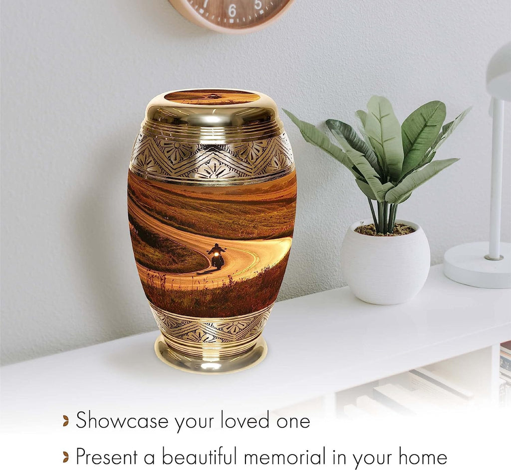 Highway to Heaven Motorcycle Cremation Urns for Human Ashes - Large Adult Funeral Urn