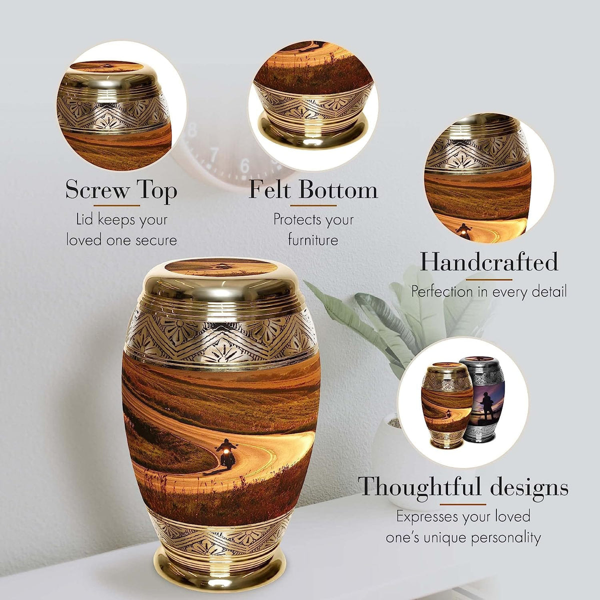 Highway to Heaven Motorcycle Cremation Urns for Human Ashes - Large Adult Funeral Urn