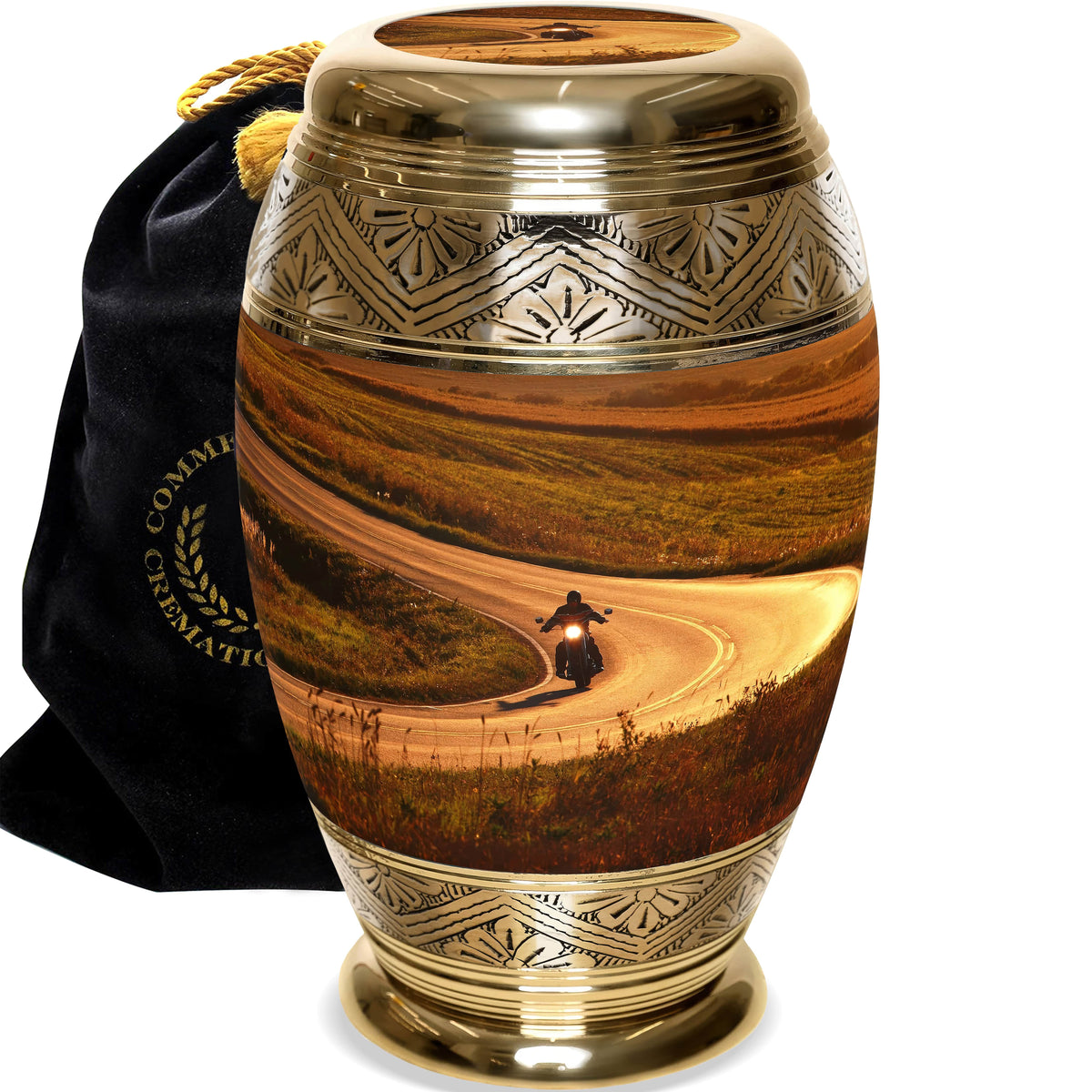 Highway to Heaven Motorcycle Cremation Urns for Human Ashes - Large Adult Funeral Urn