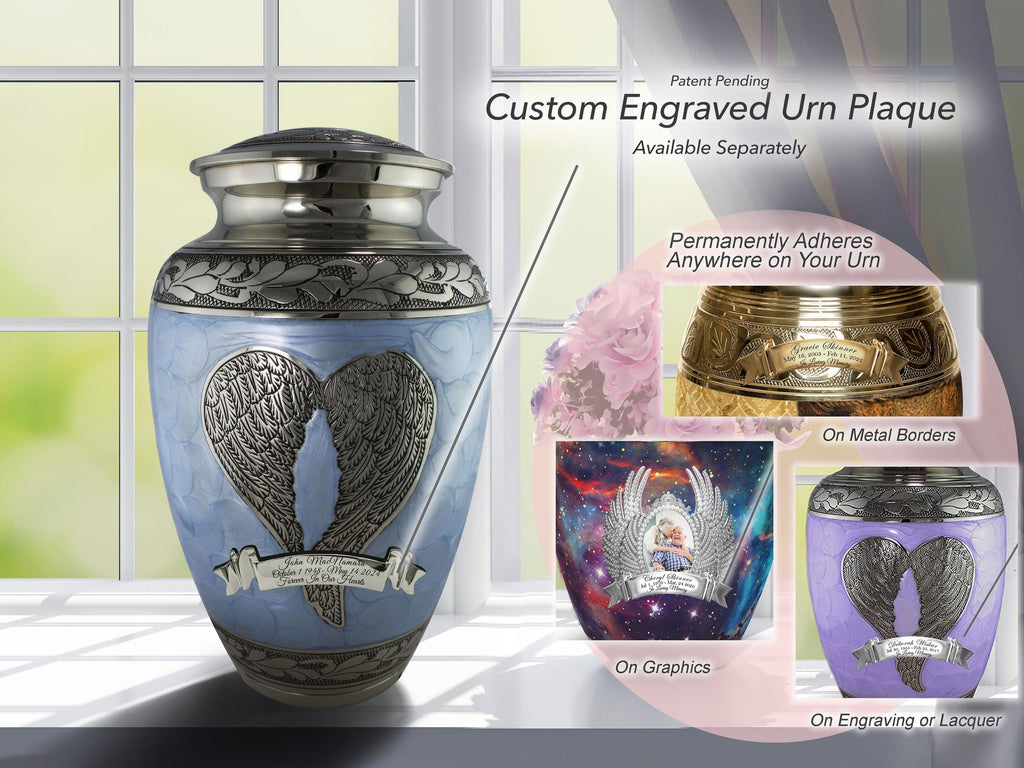 Blue Loving Angel Extra Large Urn or Companion Urn – Extra Large Urns for Human Ashes | XL Urn & XXL Urn