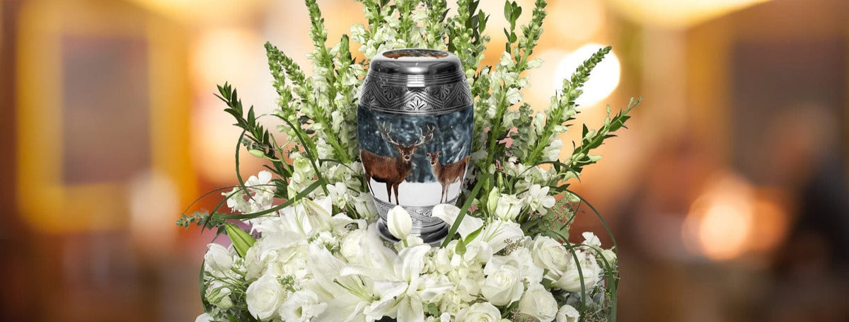 Divine Deer Extra Large Urn or Companion Urn – Extra Large Urns for Human Ashes | XL Urn & XXL Urn