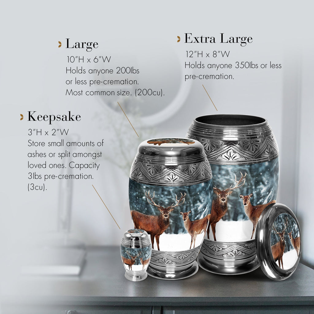 Divine Deer Extra Large Urn or Companion Urn – Extra Large Urns for Human Ashes | XL Urn & XXL Urn