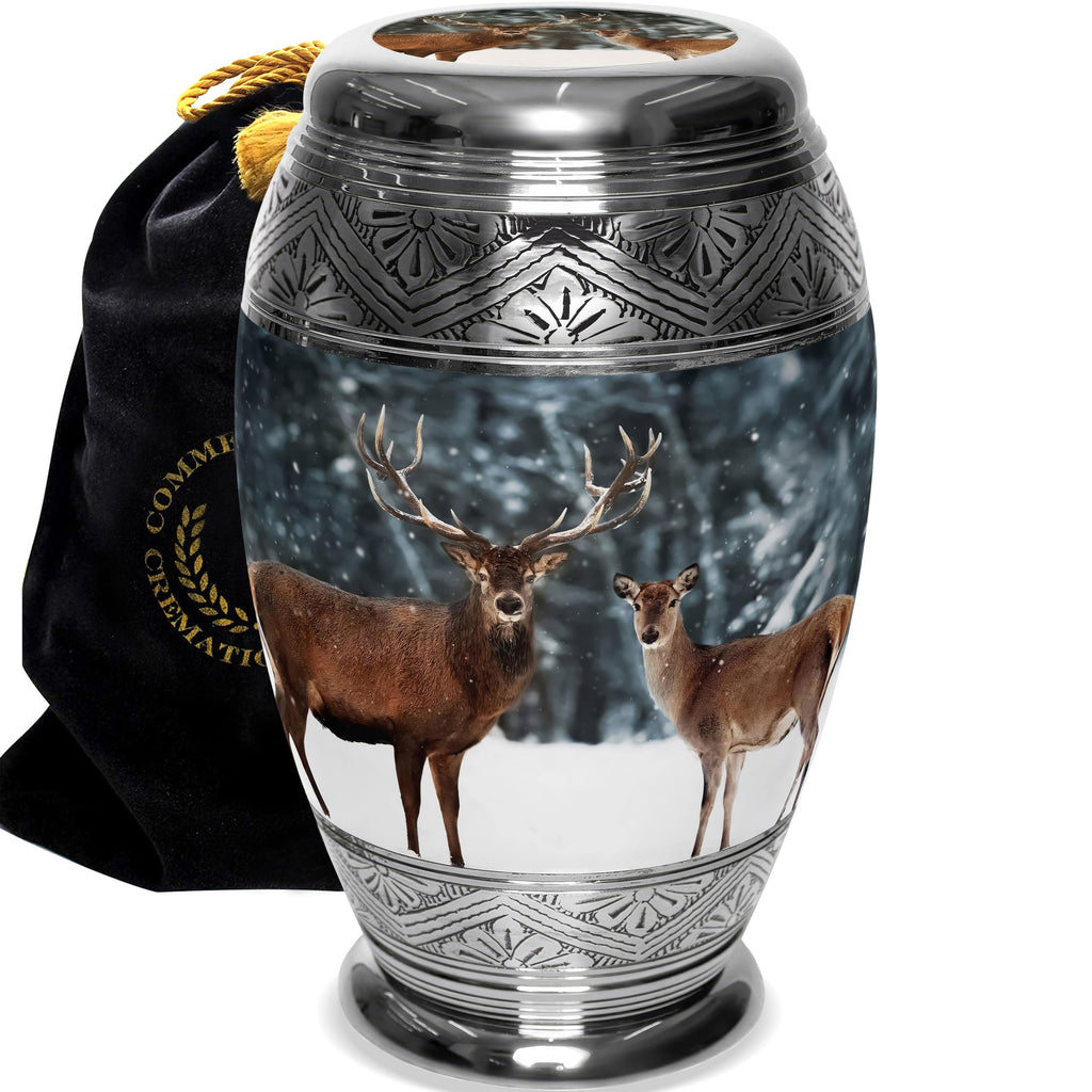 Divine Deer Extra Large Urn or Companion Urn – Extra Large Urns for Human Ashes | XL Urn & XXL Urn