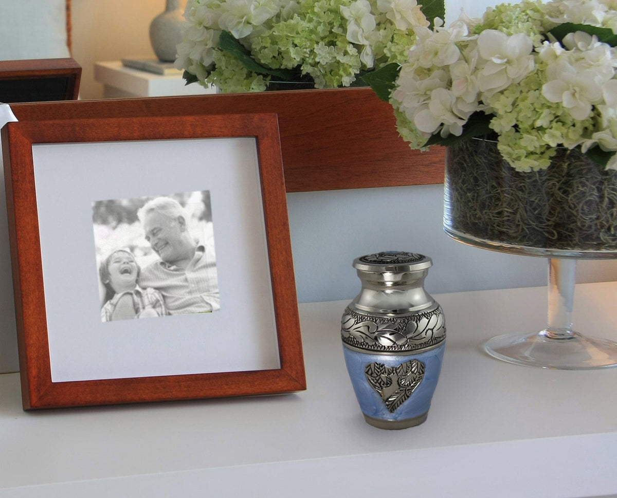 Blue Loving Angel Extra Large Urn or Companion Urn – Extra Large Urns for Human Ashes | XL Urn & XXL Urn