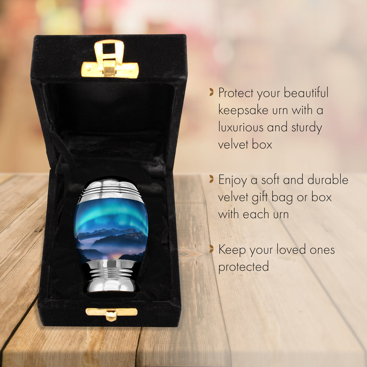 Aurora Borealis Cremation Urns for Human Ashes - Large Adult Funeral Urn