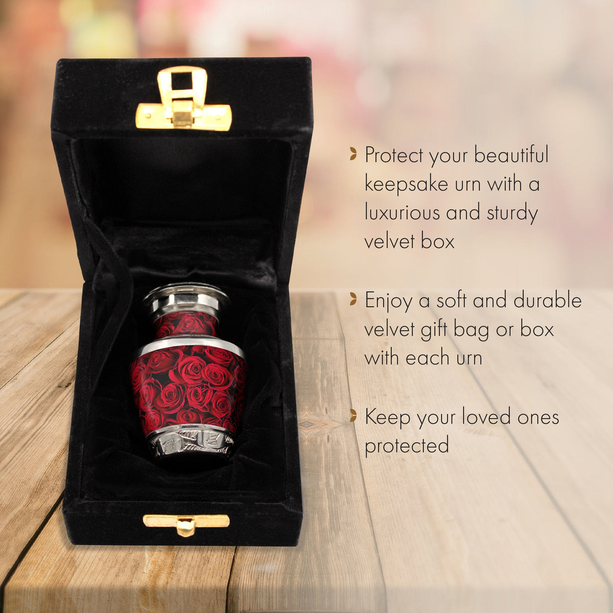 Crimson Rose Keepsake Urns – Tiny, Small & Mini Keepsake Urns for Ashes | Cremation Keepsakes