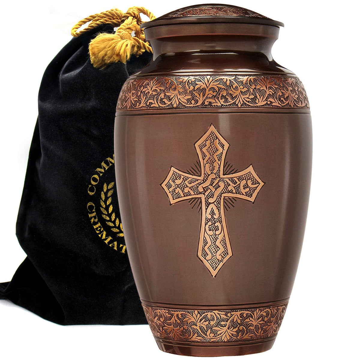 Bronze Cross Extra Large Urn or Companion Urn – Extra Large Urns for Human Ashes | XL Urn & XXL Urn