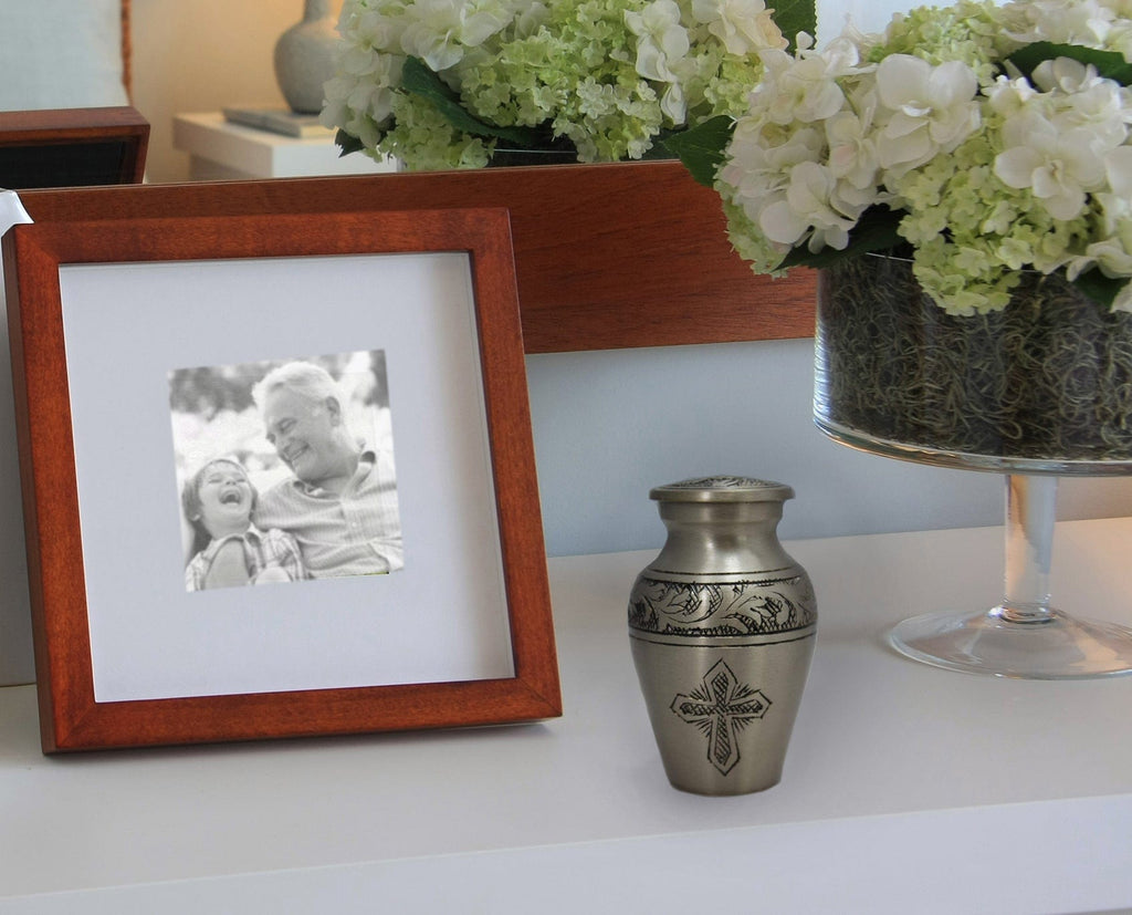 Love of Christ Silver Cross Extra Large Urn or Companion Urn – Extra Large Urns for Human Ashes | XL Urn & XXL Urn