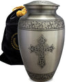 Love of Christ Silver Cross Extra Large Urn or Companion Urn – Extra Large Urns for Human Ashes | XL Urn & XXL Urn