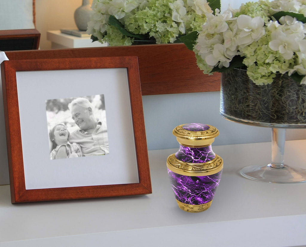 Marble Elegance Purple Extra Large Urn or Companion Urn – Extra Large Urns for Human Ashes | XL Urn & XXL Urn
