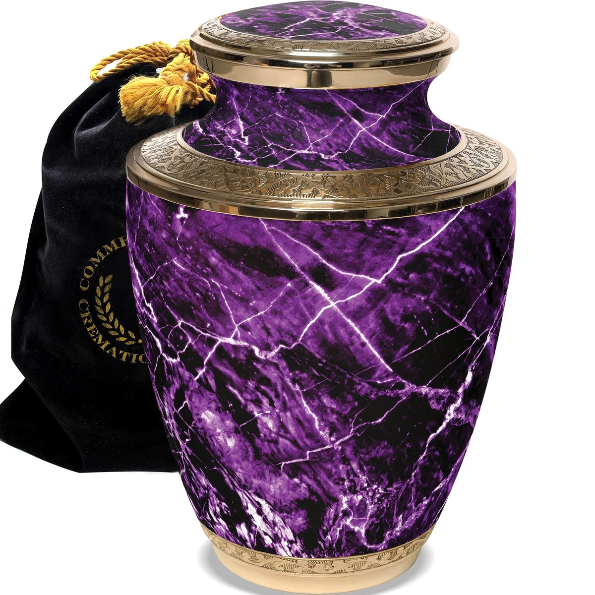 Marble Elegance Purple Extra Large Urn or Companion Urn – Extra Large Urns for Human Ashes | XL Urn & XXL Urn