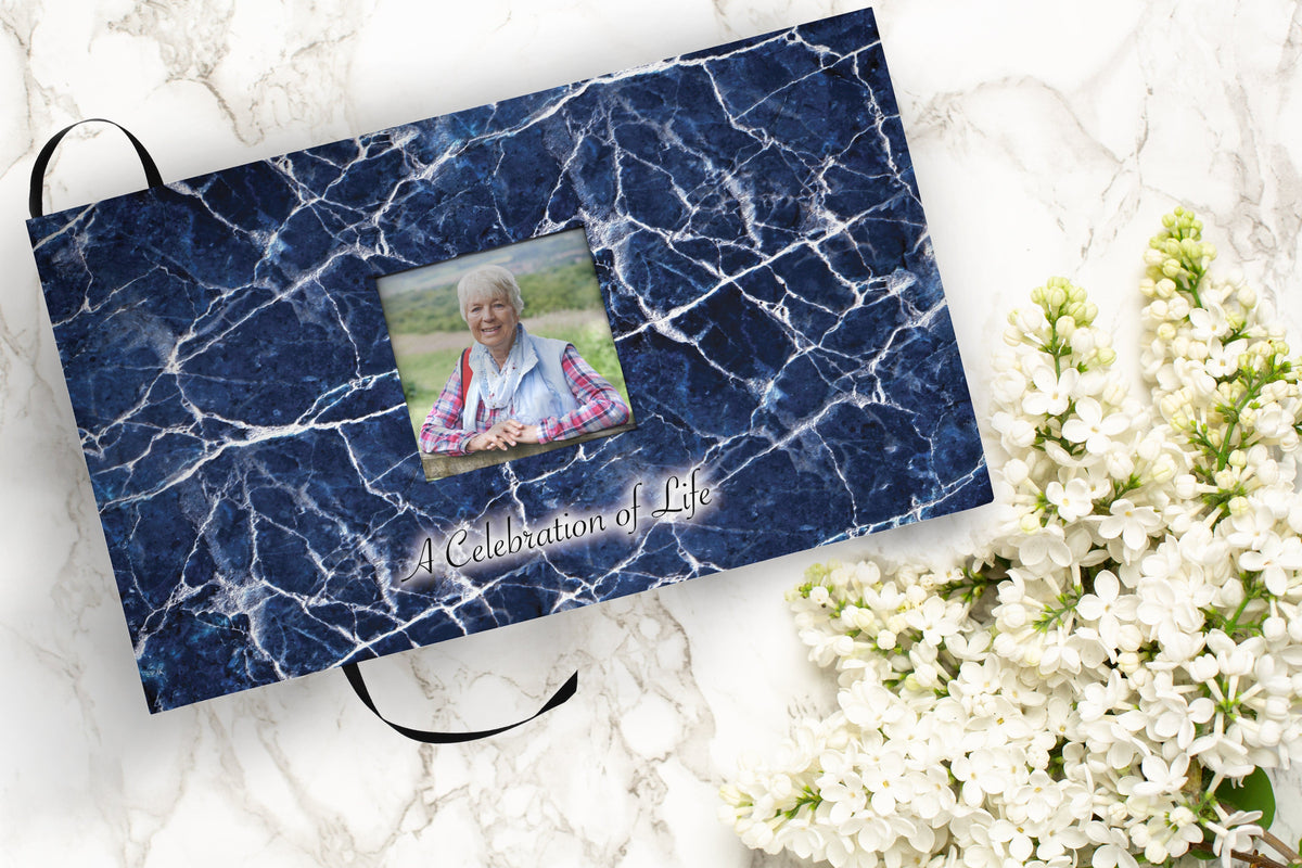 Marble Elegance Blue Extra Large Urn or Companion Urn – Extra Large Urns for Human Ashes | XL Urn & XXL Urn