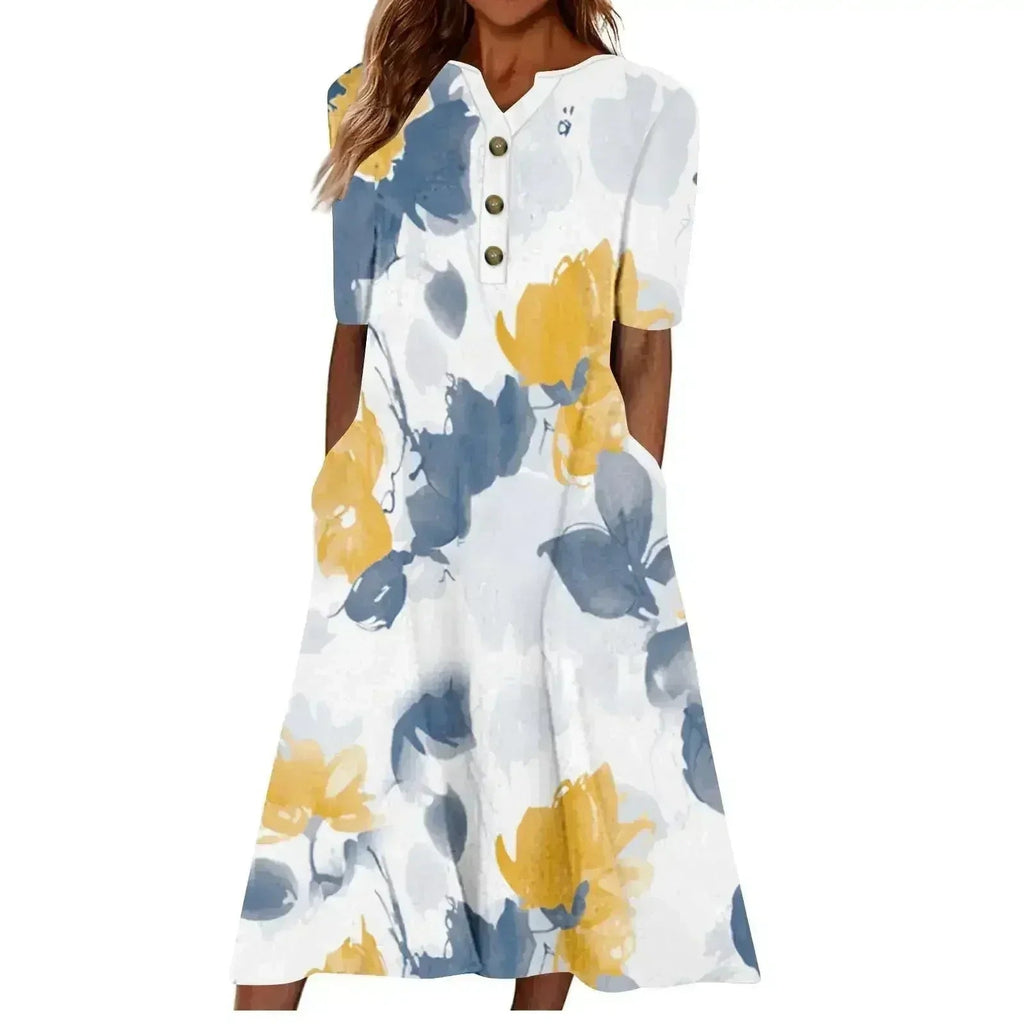 Women’s Summer Midi Dress – Casual, Light & Pocket-Ready