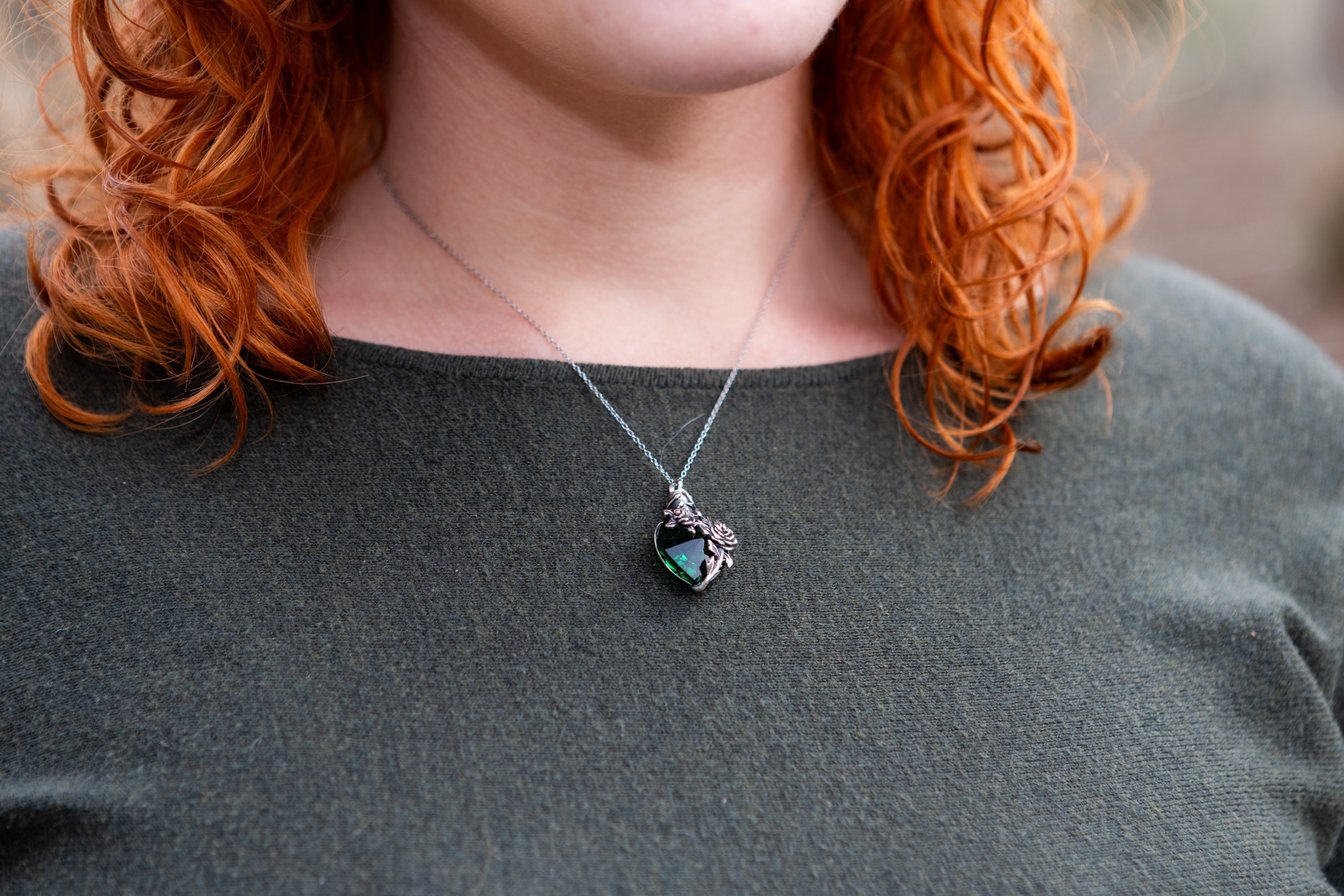 Emerald Green Cremation Necklace