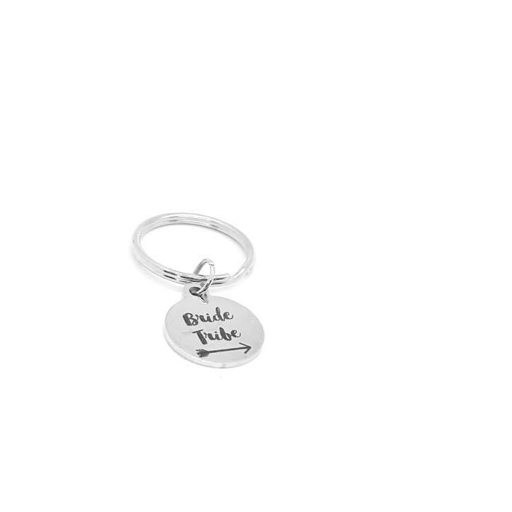 Bride Tribe Stainless Steel Keychain Bachelorette Party Favor Wedding Party Gift Bridal Shower Accessory Bridesmaid Gift 19mm Charm