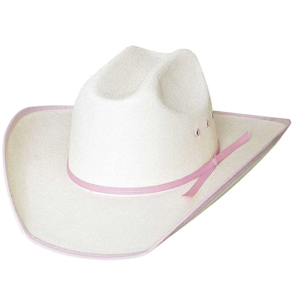Bullhide Lucky Eight (Natural/Pink) - Children's Straw Cowgirl Hat