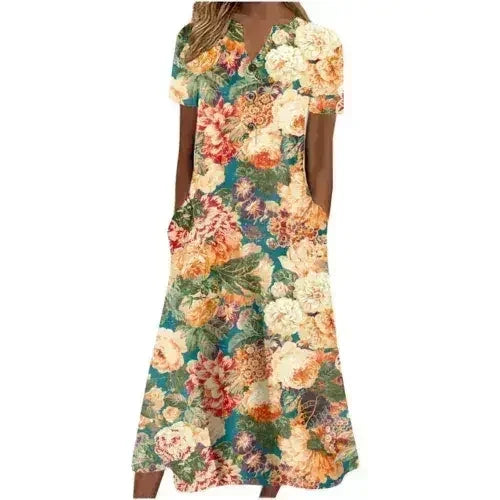 Women’s Summer Midi Dress – Casual, Light & Pocket-Ready