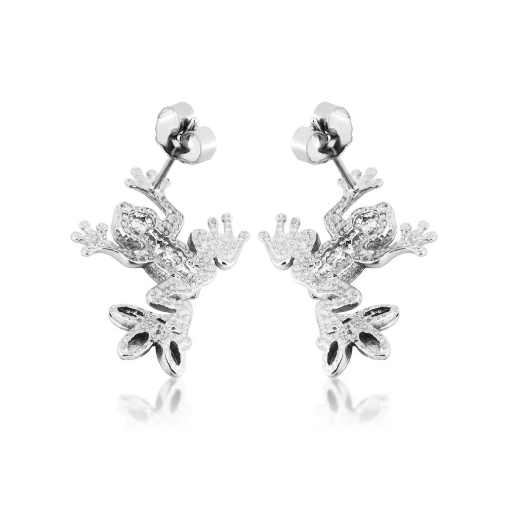 Frog - Sterling Silver Black Hills Gold Earrings
