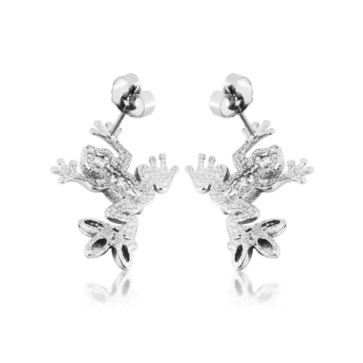 Frog - Sterling Silver Black Hills Gold Earrings