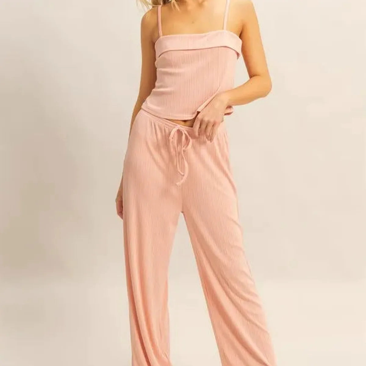 Rib Knit Cami Top and Pants Set