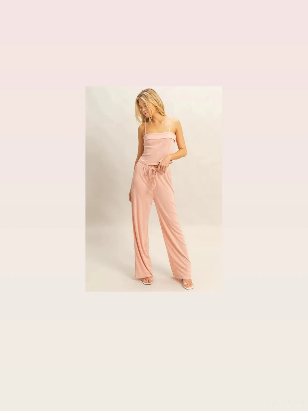 Rib Knit Cami Top and Pants Set