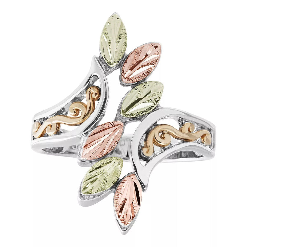 Six Leaf - Sterling Silver Black Hills Gold Ring