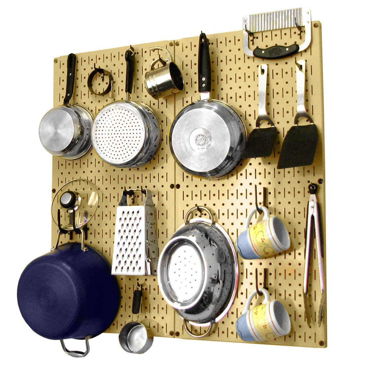 Kitchen Pegboard Organizer Kit Pots & Pans Rack - Pegboard With Hooks