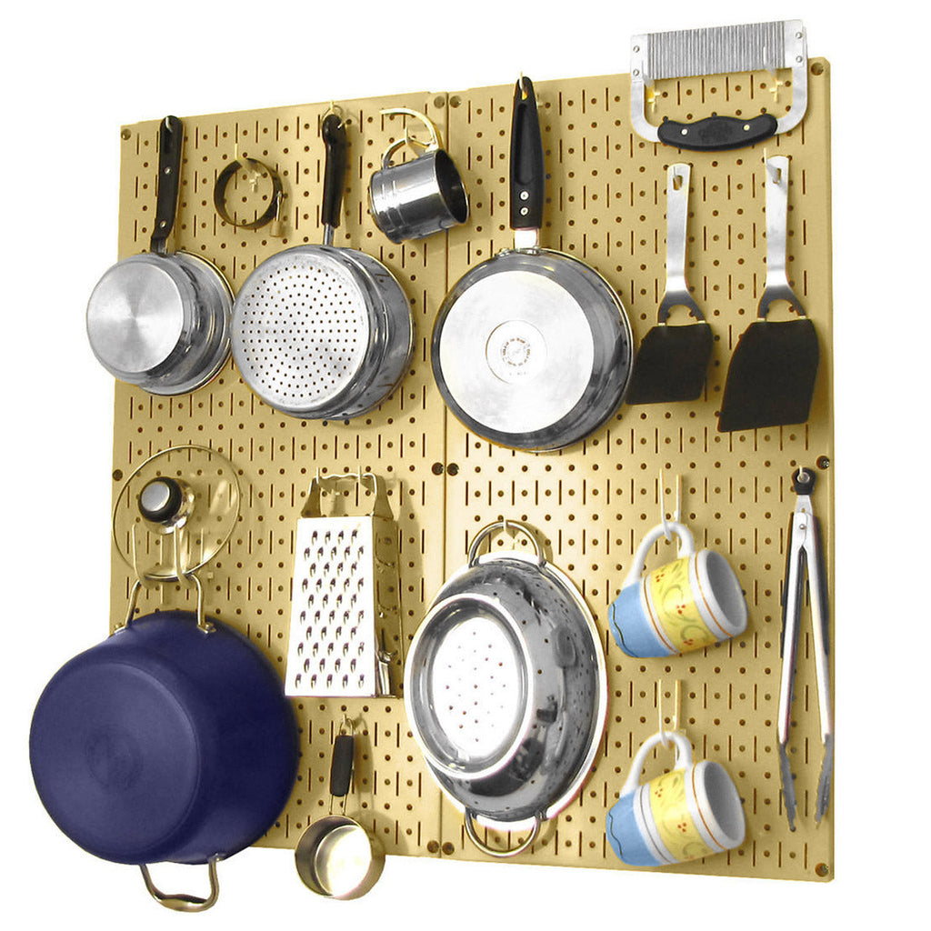 Kitchen Pegboard Organizer Kit Pots & Pans Rack - Pegboard With Hooks