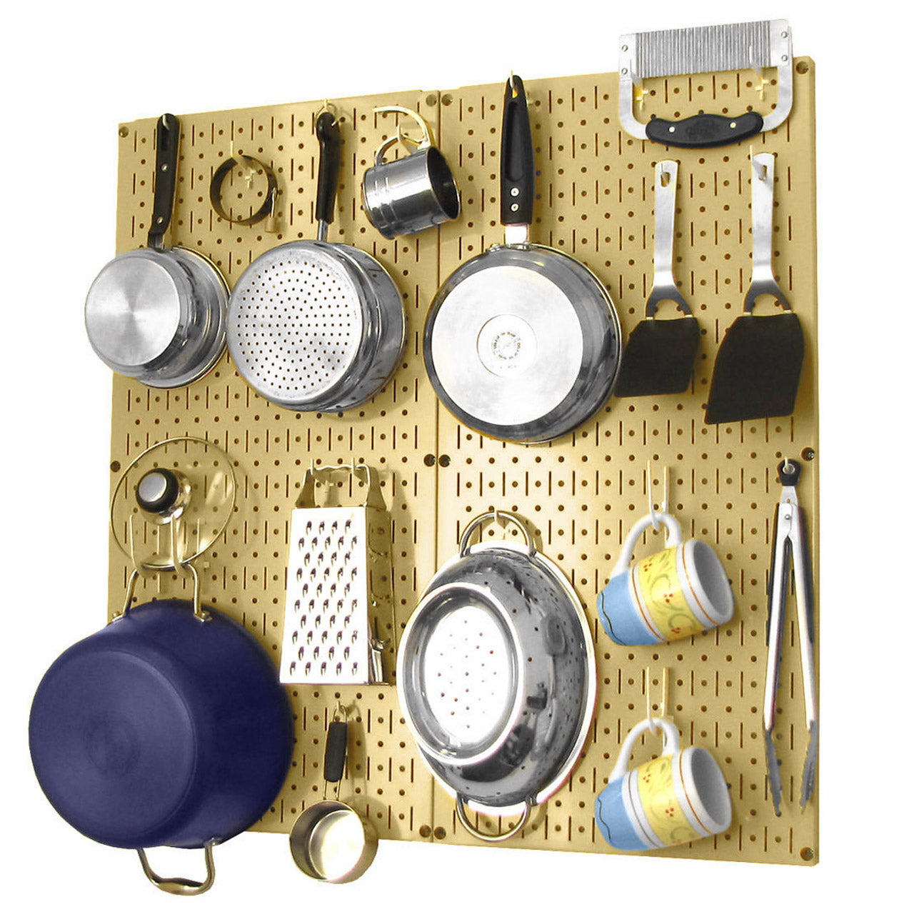 Kitchen Pegboard Organizer Kit Pots & Pans Rack - Pegboard With Hooks